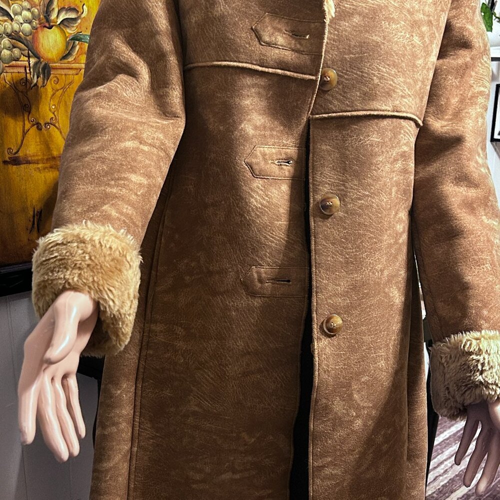 Westbound Brown Faux Fur Trimmed Coat